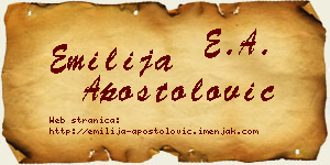 Emilija Apostolović vizit kartica